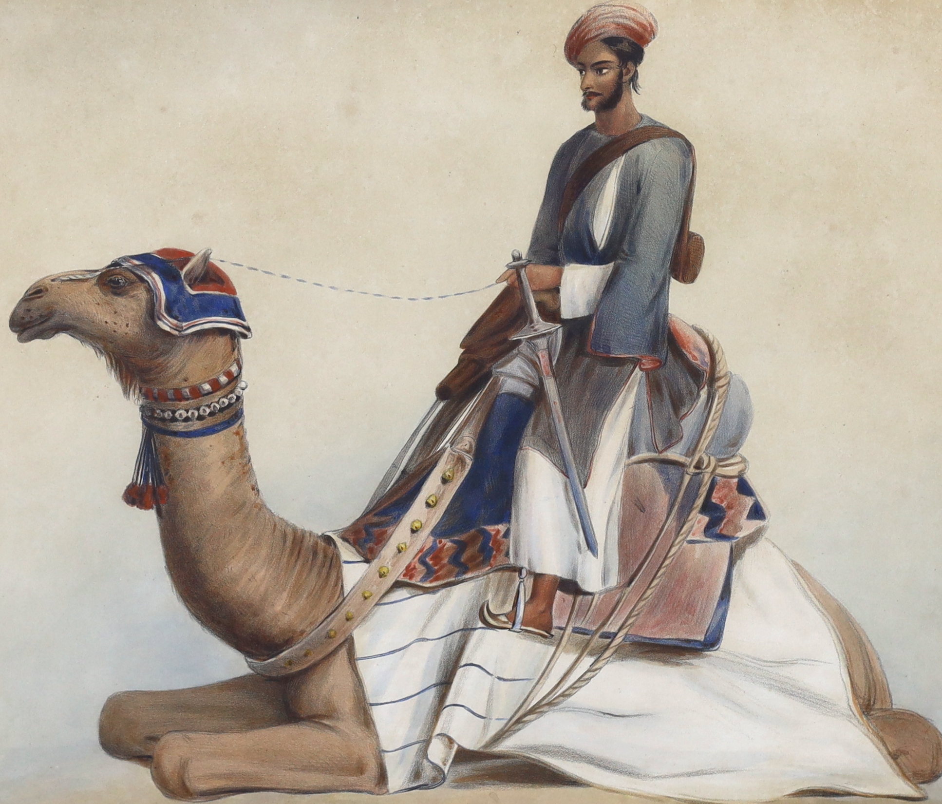 Lowes-Dickinson, after Emily Eden (1797-1869) - a hand-coloured lithograph - ‘’A Shootr-Suwar’’. Plate 20 from ‘’Portraits of the Princes and Peoples of India’’